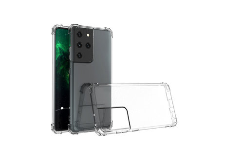BAOHU Schokbestendig Back Cover Hoesje - Shockproof Telefoonhoesje -  Geschikt voor Samsung Galaxy S21 Ultra - Transparant