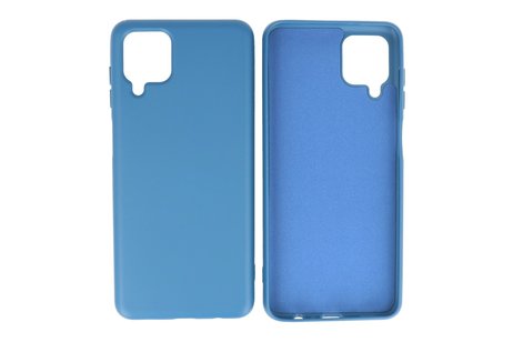 Hoesje Geschikt voor de Samsung Galaxy A12 - Fashion Color Backcover Telefoonhoesje - Navy