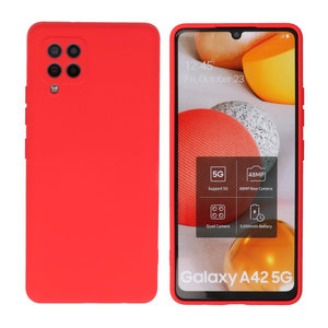 Hoesje Geschikt voor de Samsung Galaxy A42 5G - Fashion Color Backcover Telefoonhoesje - Rood