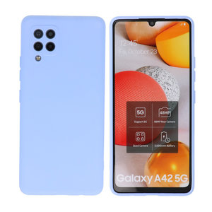 BAOHU Hoesje Geschikt voor de Samsung Galaxy A42 5G - Fashion Color Backcover Telefoonhoesje - Paars