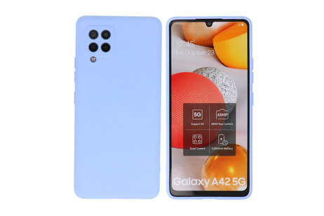 BAOHU Hoesje Geschikt voor de Samsung Galaxy A42 5G - Fashion Color Backcover Telefoonhoesje - Paars