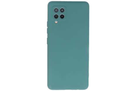 BAOHU Hoesje Geschikt voor de Samsung Galaxy A42 5G - Fashion Color Backcover Telefoonhoesje - Donker Groen
