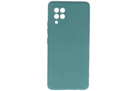 BAOHU Hoesje Geschikt voor de Samsung Galaxy A42 5G - Fashion Color Backcover Telefoonhoesje - Donker Groen