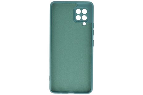BAOHU Hoesje Geschikt voor de Samsung Galaxy A42 5G - Fashion Color Backcover Telefoonhoesje - Donker Groen
