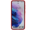 BAOHU Hoesje Geschikt voor de Samsung Galaxy S21 - Fashion Color Backcover Telefoonhoesje - Rood