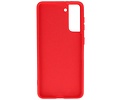 BAOHU Hoesje Geschikt voor de Samsung Galaxy S21 - Fashion Color Backcover Telefoonhoesje - Rood