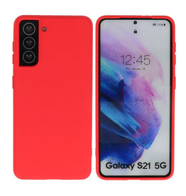 Samsung Galaxy S21 Hoesje Fashion Backcover Telefoonhoesje Rood