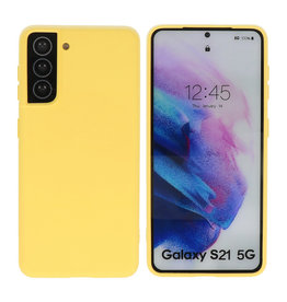 BAOHU Samsung Galaxy S21 Hoesje Fashion Backcover Telefoonhoesje Geel
