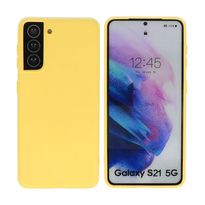 BAOHU Hoesje Geschikt voor de Samsung Galaxy S21 - Fashion Color Backcover Telefoonhoesje - Geel