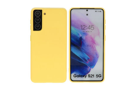 BAOHU Hoesje Geschikt voor de Samsung Galaxy S21 - Fashion Color Backcover Telefoonhoesje - Geel