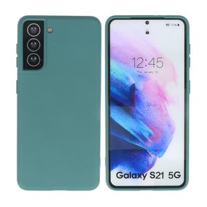 Samsung Galaxy S21 Hoesje Fashion Backcover Telefoonhoesje Donker Groen