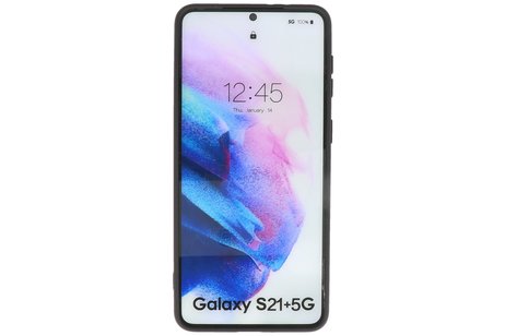 BAOHU Hoesje Geschikt voor de Samsung Galaxy S21 Plus - Fashion Color Backcover Telefoonhoesje - Zwart