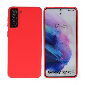 BAOHU Hoesje Geschikt voor de Samsung Galaxy S21 Plus - Fashion Color Backcover Telefoonhoesje - Rood