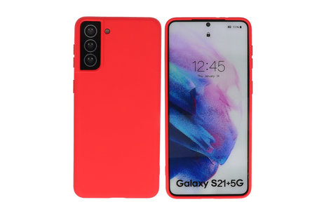 BAOHU Hoesje Geschikt voor de Samsung Galaxy S21 Plus - Fashion Color Backcover Telefoonhoesje - Rood