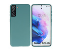BAOHU Hoesje Geschikt voor de Samsung Galaxy S21 Plus - Fashion Color Backcover Telefoonhoesje - Donker Groen