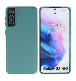 BAOHU Samsung Galaxy S21 Plus Hoesje Fashion Backcover Telefoonhoesje Donker Groen