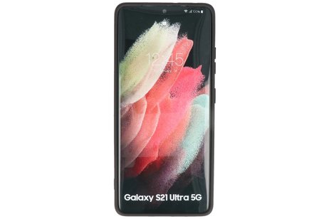 BAOHU Hoesje Geschikt voor de Samsung Galaxy S21 Ultra - Fashion Color Backcover Telefoonhoesje - Zwart