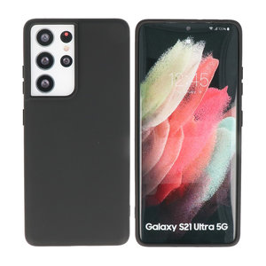 BAOHU Hoesje Geschikt voor de Samsung Galaxy S21 Ultra - Fashion Color Backcover Telefoonhoesje - Zwart
