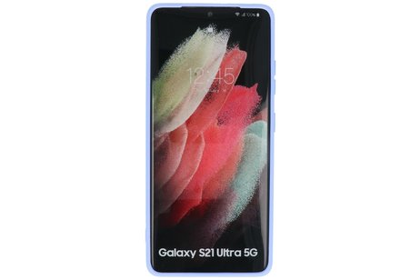BAOHU Hoesje Geschikt voor de Samsung Galaxy S21 Ultra - Fashion Color Backcover Telefoonhoesje - Paars