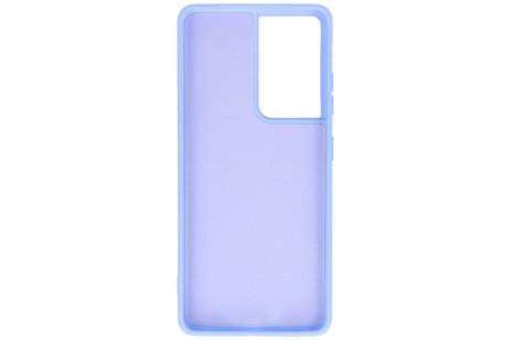 BAOHU Hoesje Geschikt voor de Samsung Galaxy S21 Ultra - Fashion Color Backcover Telefoonhoesje - Paars