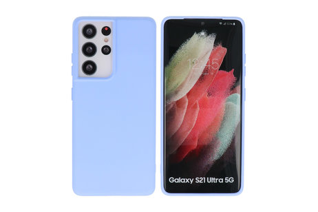 BAOHU Hoesje Geschikt voor de Samsung Galaxy S21 Ultra - Fashion Color Backcover Telefoonhoesje - Paars