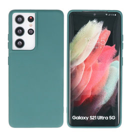 BAOHU Samsung Galaxy S21 Ultra Hoesje Fashion Backcover Telefoonhoesje Donker Groen