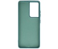 BAOHU Hoesje Geschikt voor de Samsung Galaxy S21 Ultra - Fashion Color Backcover Telefoonhoesje - Donker Groen