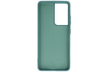 BAOHU Hoesje Geschikt voor de Samsung Galaxy S21 Ultra - Fashion Color Backcover Telefoonhoesje - Donker Groen