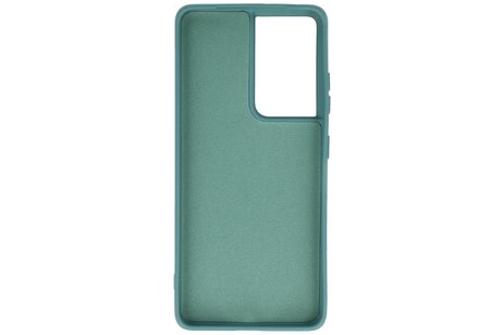 Samsung Galaxy S21 Ultra Hoesje Fashion Backcover Telefoonhoesje Donker Groen