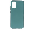 BAOHU Hoesje Geschikt voor de Samsung Galaxy A02s - Fashion Color Backcover Telefoonhoesje - Donker Groen