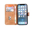 BAOHU Handmade Lederen Book Case Telefoonhoesje - Wallet Case - Portemonnee Hoesje voor iPhone 12 Pro Max - Zand Bruin