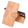 Handmade Lederen Book Case Telefoonhoesje iPhone 12 Pro Max - Zand Bruin