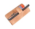 BAOHU BAOHU Handmade Lederen Book Case Telefoonhoesje - Wallet Case - Portemonnee Hoesje - Geschikt voor iPhone 12 Pro Max - Zand Bruin