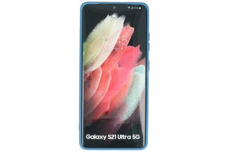 Hoesje Geschikt voor de Samsung Galaxy S21 Ultra - Fashion Color Backcover Telefoonhoesje - Navy