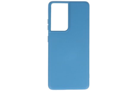 BAOHU Hoesje Geschikt voor de Samsung Galaxy S21 Ultra - Fashion Color Backcover Telefoonhoesje - Navy
