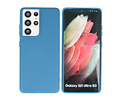 BAOHU Hoesje Geschikt voor de Samsung Galaxy S21 Ultra - Fashion Color Backcover Telefoonhoesje - Navy