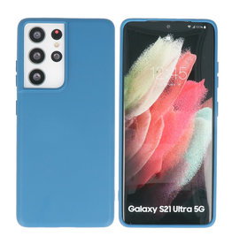BAOHU Samsung Galaxy S21 Ultra Hoesje Fashion Backcover Telefoonhoesje Navy