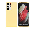 BAOHU Hoesje Geschikt voor de Samsung Galaxy S21 Ultra - Fashion Color Backcover Telefoonhoesje - Geel