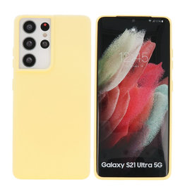BAOHU Samsung Galaxy S21 Ultra Hoesje Fashion Backcover Telefoonhoesje Geel