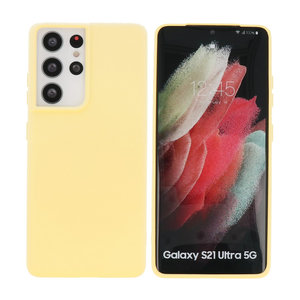 Samsung Galaxy S21 Ultra Hoesje Fashion Backcover Telefoonhoesje Geel