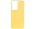 BAOHU Hoesje Geschikt voor de Samsung Galaxy S21 Ultra - Fashion Color Backcover Telefoonhoesje - Geel