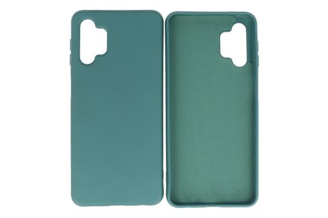 BAOHU Hoesje Geschikt voor de Samsung Galaxy A32 5G - Fashion Color Backcover Telefoonhoesje - Donker Groen