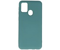 BAOHU Hoesje Geschikt voor de Samsung Galaxy M21 & Galaxy M21s  - Fashion Color Backcover Telefoonhoesje - Donker Groen