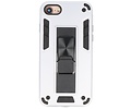 Stand Shockproof Telefoonhoesje - Magnetic Stand Hard Case - Grip Stand Back Cover - Backcover Hoesje voor iPhone SE 2020 - iPhone 8 - iPhone 7 - Zilver