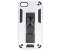 Stand Shockproof Telefoonhoesje - Magnetic Stand Hard Case - Grip Stand Back Cover - Backcover Hoesje voor iPhone SE 2020 - iPhone 8 - iPhone 7 - Zilver