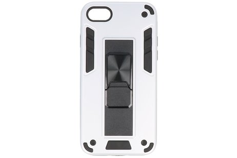 BAOHU Hoesje met Magnetic Stand Hard Case Geschikt voor de iPhone SE 2020 - iPhone 8 - iPhone 7 - Stand Shockproof Telefoonhoesje - Grip Stand Back Cover - Zilver