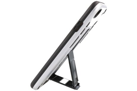 BAOHU Hoesje met Magnetic Stand Hard Case Geschikt voor de iPhone SE 2020 - iPhone 8 - iPhone 7 - Stand Shockproof Telefoonhoesje - Grip Stand Back Cover - Zilver