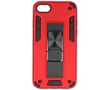 Stand Shockproof Telefoonhoesje - Magnetic Stand Hard Case - Grip Stand Back Cover - Backcover Hoesje voor iPhone SE 2020 - iPhone 8 - iPhone 7 - Rood