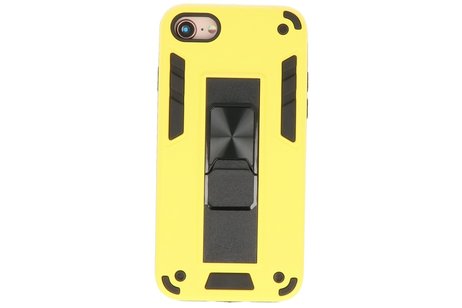 BAOHU Hoesje met Magnetic Stand Hard Case Geschikt voor de iPhone SE 2020 - iPhone 8 - iPhone 7 - Stand Shockproof Telefoonhoesje - Grip Stand Back Cover - Geel