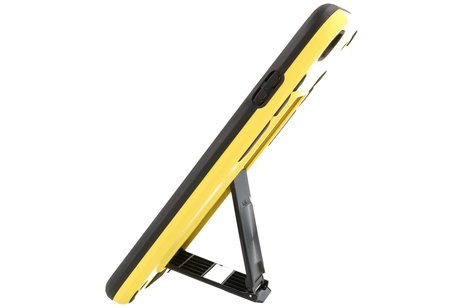 BAOHU Hoesje met Magnetic Stand Hard Case Geschikt voor de iPhone SE 2020 - iPhone 8 - iPhone 7 - Stand Shockproof Telefoonhoesje - Grip Stand Back Cover - Geel